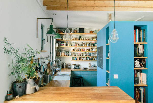 Colorful Kitchen and space optimization